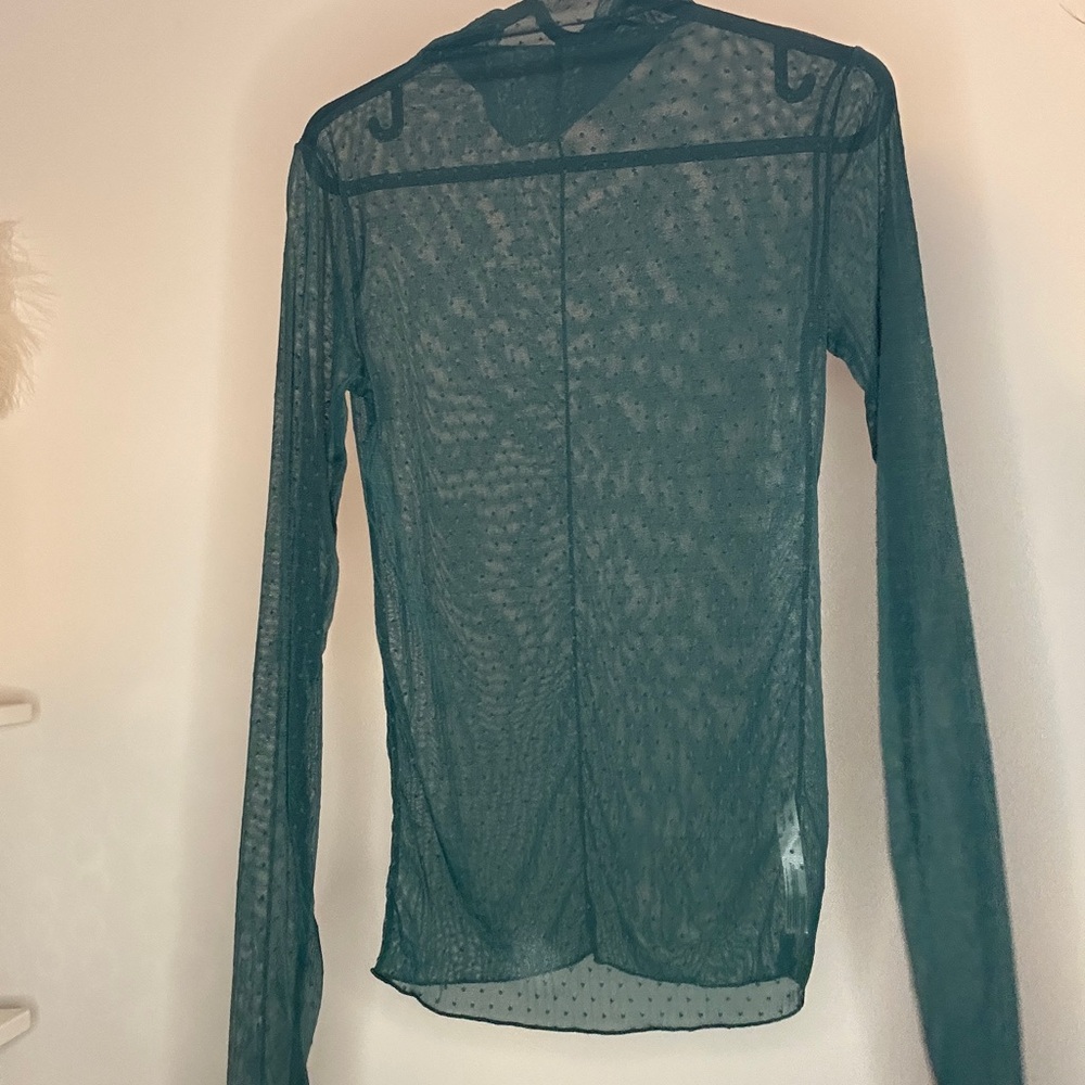 Free People Green Sheer Top